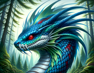 Jigsaw Puzzle | "The Blue Serpent Forest Guardian" |  Verkadi