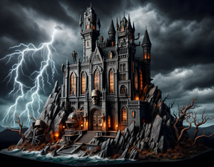 Adult Puzzle | Gothic Castle Eerie Lightning |  Jigsaw | Brain Teaser | Verkadi