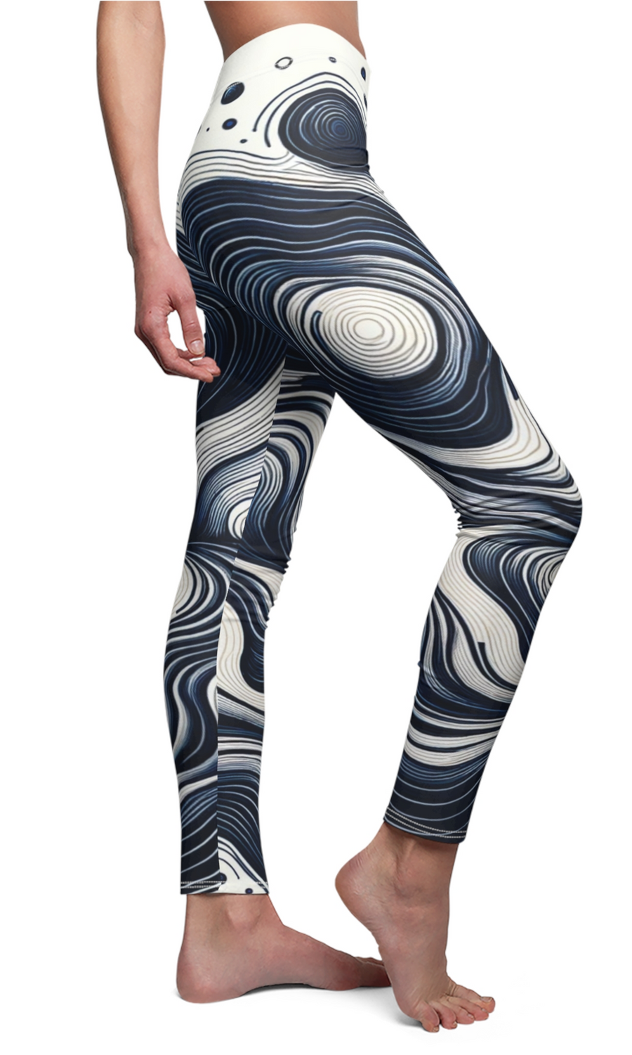 Yoga Pants |"Oceanic Vortex Yoga Leggings" | Serene Swirls Workout Tights | Active Wear for Women | Leggings for Women | Verkadi