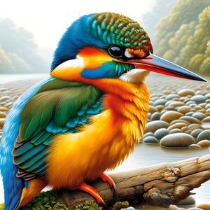 Jigsaw Puzzle | " Kingfisher's Colorful Contemplation" | Verkadi