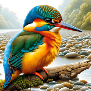 Jigsaw Puzzle | " Kingfisher's Colorful Contemplation" | Verkadi