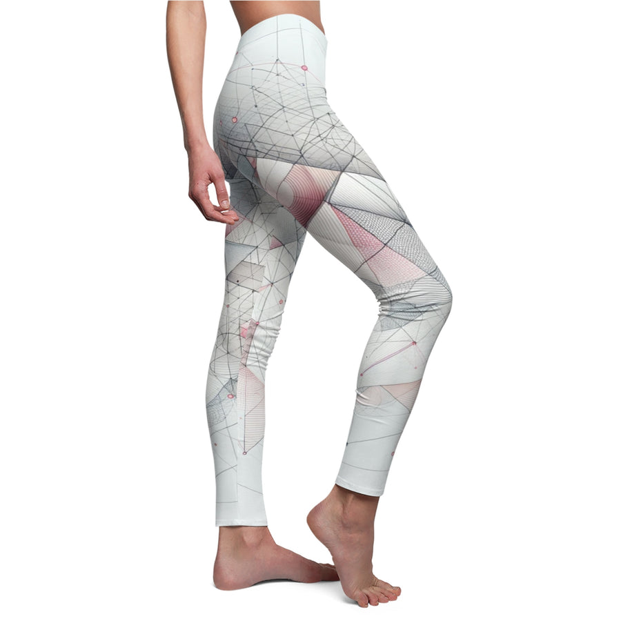 Yoga Leggings | "Geometric Harmony" | Women's Leggings with Abstract Network Design | Yoga Pant | Workout Leggings | Activewear | Verkadi.