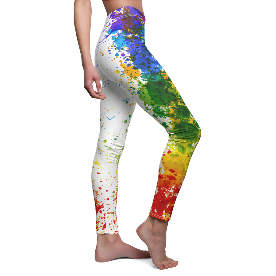 Leggings | "Vibrant Paint Splatter Yoga Leggings" | Bold Look Activewear | Yoga Pants | High Waisted Leggings | Fitness | Gym | Verkadi