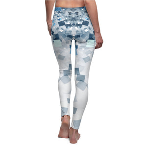 Yoga Pants | "Arctic Pixelation" | Chic Mosaic Workout Tights for Women | Print Leggings | Yoga Leggings | Fitness | Activewear | Verkadi
