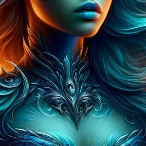 Intricate chest armor design and icy glow from the Aquaflame Valkyrie puzzle