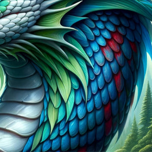 Intricate blue and green scales—challenging adult jigsaw puzzle