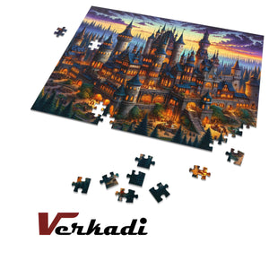 Jigsaw in progress with loose pieces showing print and cut quality.