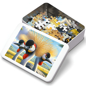 Cranes of Grace puzzle in premium metal tin packaging with reference image