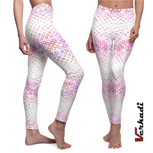 Leggings | "Chic Diamond Grid Print Leggings" | Stylish Yoga Pants | Print Leggings | Yoga Leggings | Gym Tights | Activewear | Verkadi.