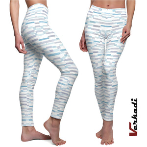 Yoga Leggings | "Serene Stripes Yoga Leggings" | Soft Pastel Tones High-Waisted Stretch Fit | Workout Gear | Yoga Pants | Gym Wear | Verkadi