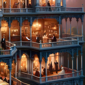 Library and drawing-room details of the puzzle’s cross-section design