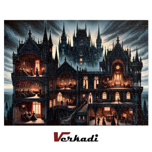 Completed “Nocturnal Secrets” puzzle flat-lay with Verkadi branding.