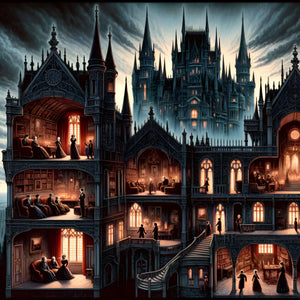 Gothic cathedral cutaway at night—“Nocturnal Secrets” hero artwork.