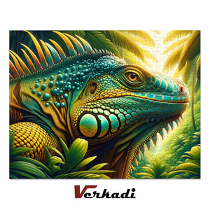 Completed 110/252/500/1000/2000-piece adult jigsaw—The Iguana’s Gaze Jungle Majesty