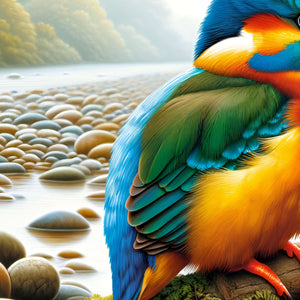 Turquoise and emerald wing detail from the Kingfisher’s Colorful Contemplation jigsaw.