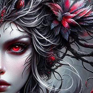 Centered portrait crop of Midnight Flora Sylph gothic fantasy art