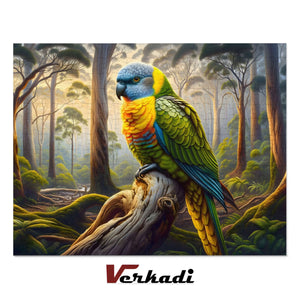 Completed Rainbow Parrot Paradise wildlife jigsaw puzzle for adults.