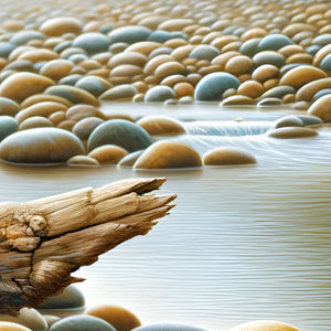 Smooth River stones and flowing water textures that add challenge to the 1000-piece puzzle.