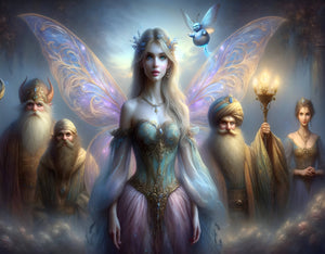 Puzzle | "Mystical Elven Queen with Ancient Wizards" | Jigsaw  | Verkadi