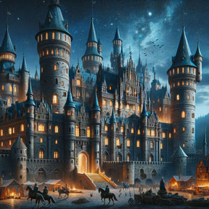 Twilight Medieval Mysteries Castle – nightscape jigsaw puzzle for adults’ hero image.