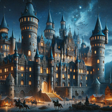 Twilight Medieval Mysteries Castle – nightscape jigsaw puzzle for adults’ hero image.
