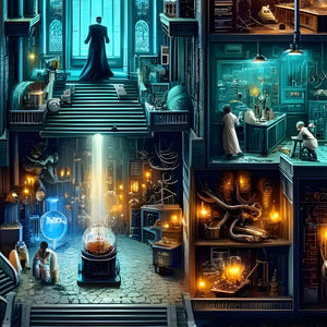 Gothic Alchemist Castle 1000-piece dark fantasy puzzle in progress on tabletop.
