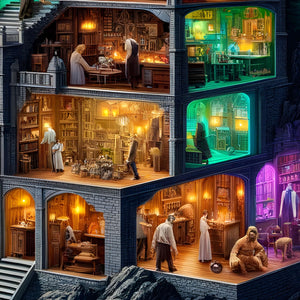 Spellbound library shelves and ladders in the gothic fortress jigsaw