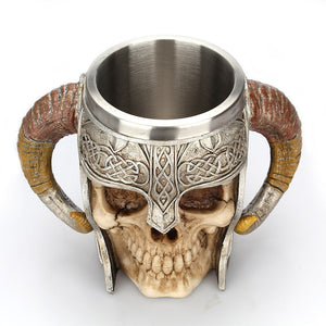 New Medieval Castle Lord Knight Skeleton Stainless Steel Mug Verkadi.com