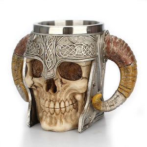 New Medieval Castle Lord Knight Skeleton Stainless Steel Mug Verkadi.com