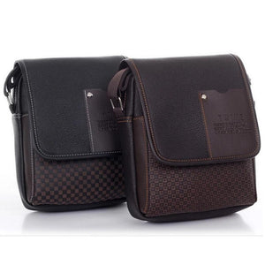 Vintage Unisex Cross Body PU Leather Plaid Shoulder Bag Verkadi.com
