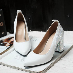 Sexy Bling Design Square High Heels Pumps Sandals