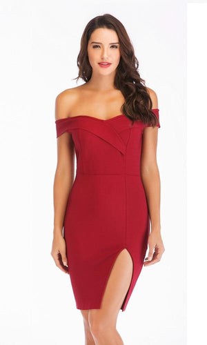 Off shoulder Bandage Empire Strapless Midi Dress