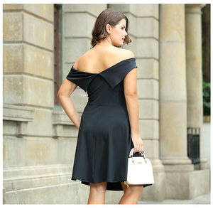 Elegant Off Shoulder A Line Asymmetrical Plus Size Dress Verkadi.com