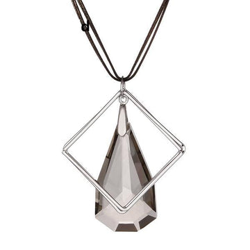 Crystal Drop Trapezoidal Necklace Pendant