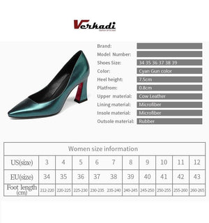 Exquisite Real Leather Pointed Toe Slip On Pumps Shoes Verkadi.com