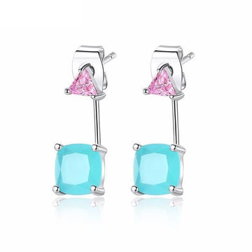 CZ Stones Geometric Crystal Stud Earrings Verkadi.com