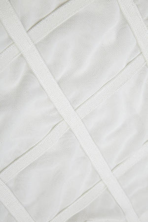 Bandage Bodycon Tassel Long Sleeve Midi Dress