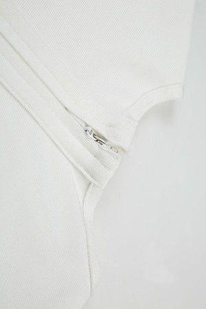 Elegant White Long Sleeve Open Slit Patchwork Mesh Long Dress