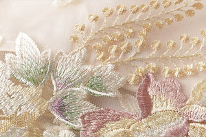 Floral Embroidery Cheongsam Plus Size Midi Dress