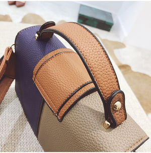 Cool Small Square Knit Hit Color Retro Shoulder Handbag