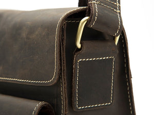 Crazy Horse Genuine Leather Vintage Cross-body Messenger Bag