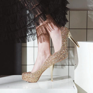New Sexy Bling Thin High Heels Platform Pump Shoes Verkadi.com