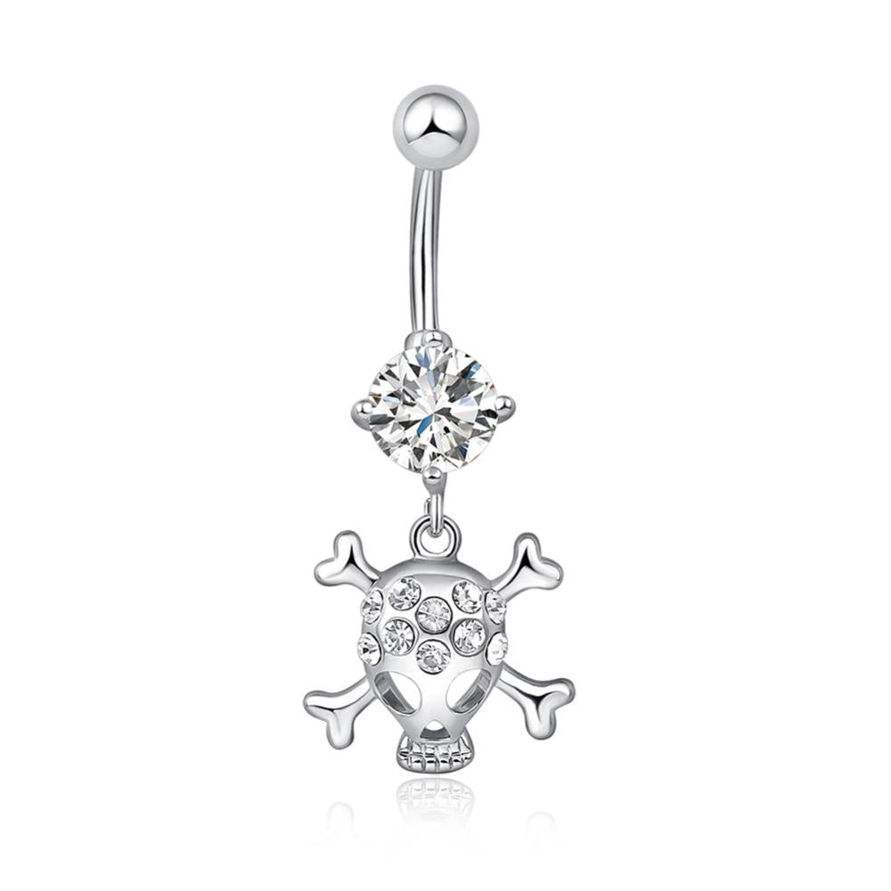 Steel Crystal Navel Piercing Belly Button Ring 0857