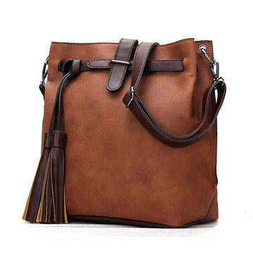 Hip Tassel Retro Vintage Bucket Cross Body Shoulder Bag