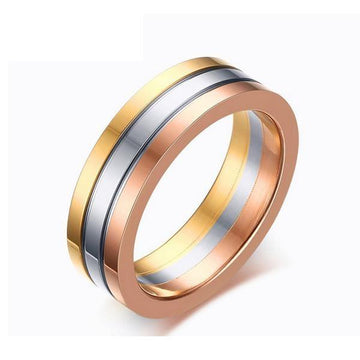 Unisex Titanium Steel Gold Rose Plated Ring Verkadi.com