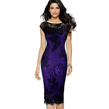 Exquisite Sequins Crochet Pencil Dress