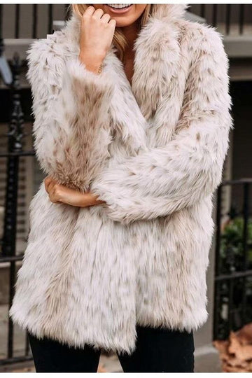Leopard Pattern Fluffy Teddy Faux Fur Women Jackets