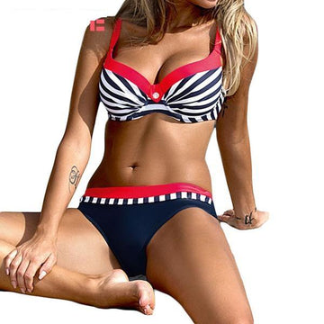 Sexy Retro Striped Swimwear Bikini Set