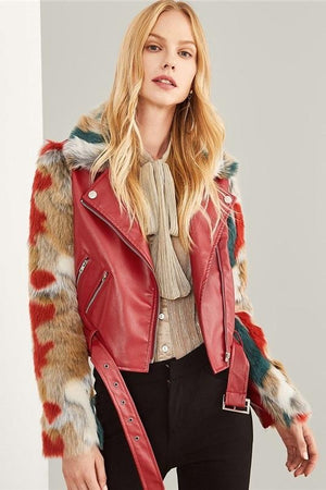 soft faux fur pu leather  jackets for women by verkadi