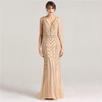 Mermaid Long Low Back Evening Party Dress Verkadi.com